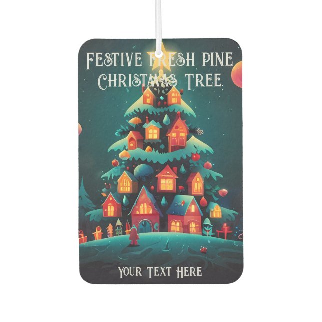 Festive fresh pine scented Christmas Tree Car Air Freshener (Front)