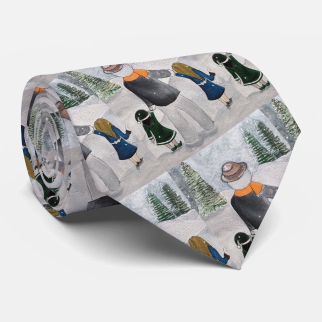 Festive Friends Painting by Alfred Fox Collectible Tie (Rolled)