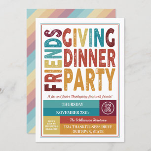 Festive Friendsgiving Dinner Party Invitations