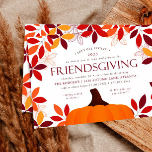Festive Friendsgiving Thanksgiving Dinner  Invitation
