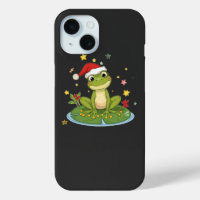 Festive Frog Joy - Cute Christmas Frog on Lily Pad