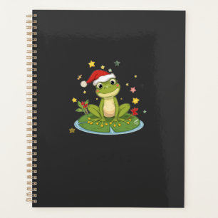 Festive Frog Joy - Cute Christmas Frog on Lily Pad Planner