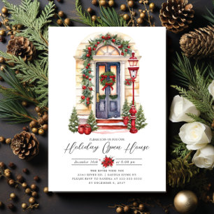 Festive Front Door Holiday Open House  Invitation