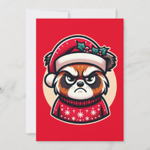 Festive Frown - Christmas Critter Charm Holiday Card