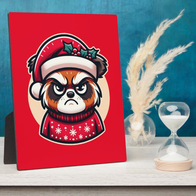 Festive Frown - Christmas Critter Charm Plaque (Side)