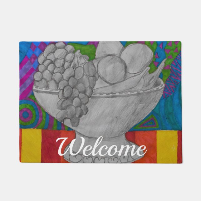 Festive Fruit Bowl Welcome Doormat (Front)
