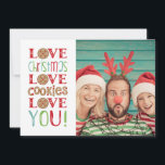 Festive Fun Cute Family Christmas Photo Card<br><div class="desc">This is a fun holiday photo card with gingerbread cookies,  and the hand lettered phrase,  Love Christmas,  Love cookies,  Love you! Designed for you by Blackberry Boulevard.</div>
