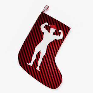 Festive Fun Gym Muscleman In Santa Hat Small Christmas Stocking