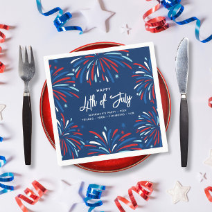 Festive Fun Patriotic Fireworks 4th of July Party Napkin