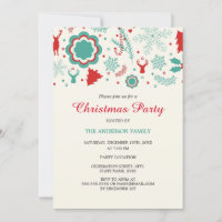 Festive Fun Red Green Christmas Party Invitation