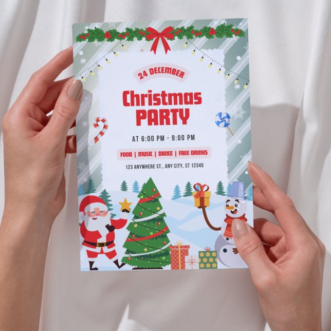 Festive & Fun Santa Christmas Party Invitation  (Creator Uploaded)