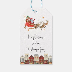 Festive fun  watercolor family christmas  gift tags