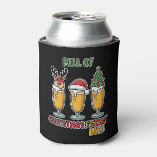 Festive funny Christmas beer word art  Can Cooler