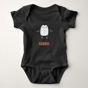 festive funny cute penguin personalised childrens baby bodysuit