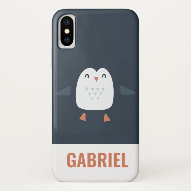 festive funny cute penguin personalised childrens Case-Mate iPhone case (Back)