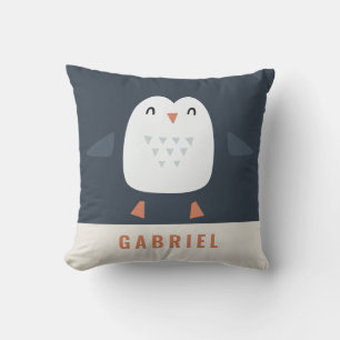 festive funny cute penguin personalised children's cushion