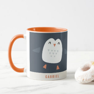 festive funny cute penguin personalised children's mug