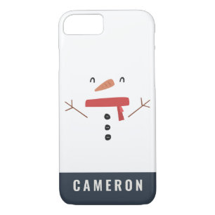 festive funny cute snowman personalized children's Case-Mate iPhone case