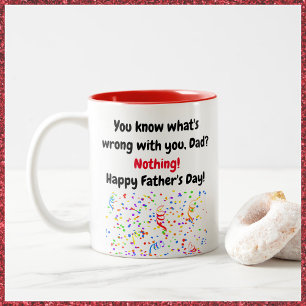 Festive Funny Happy Father's Day Two-Tone Coffee Mug