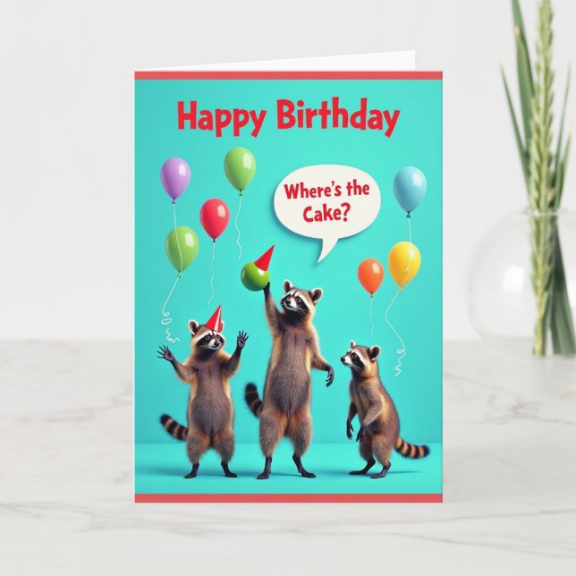 Festive Furry Birthday Card (Front)