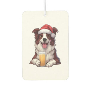 Festive Furry Grin Border Collie's Christmas Delig Car Air Freshener
