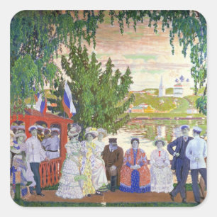 Festive Gathering, 1910 Square Sticker