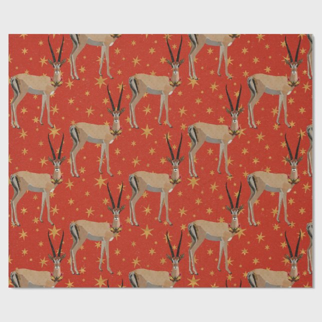 FESTIVE GAZELLE Wrapping Paper (Flat)