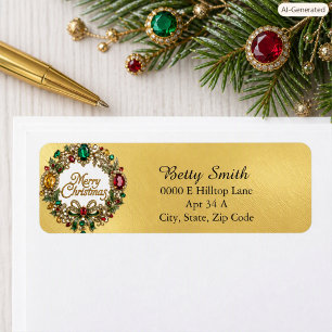 Festive Gemstone Christmas Holiday Wreath Return
