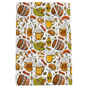 Festive German Oktoberfest Beer and Sausages Medium Gift Bag