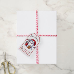 Festive ghost Christmas gift tags