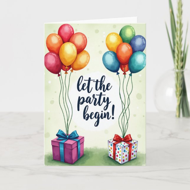 Festive Gift Boxes Birthday Card (Front)