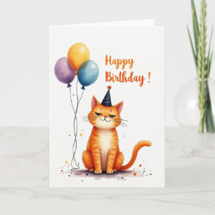 Festive Ginger Cat Card