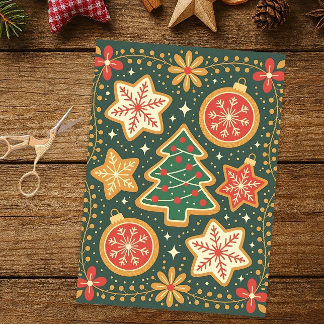 Festive Gingerbread Christmas Cookie Holiday  Tissue Paper (Creator Uploaded)