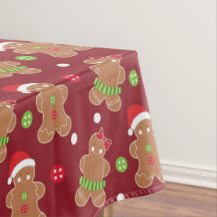 Festive Gingerbread Cookie Pattern  Tablecloth