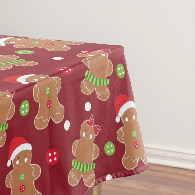Festive Gingerbread Cookie Pattern  Tablecloth (In Situ)