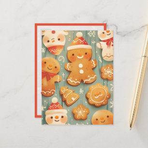 Festive Gingerbread Cookies Postcard