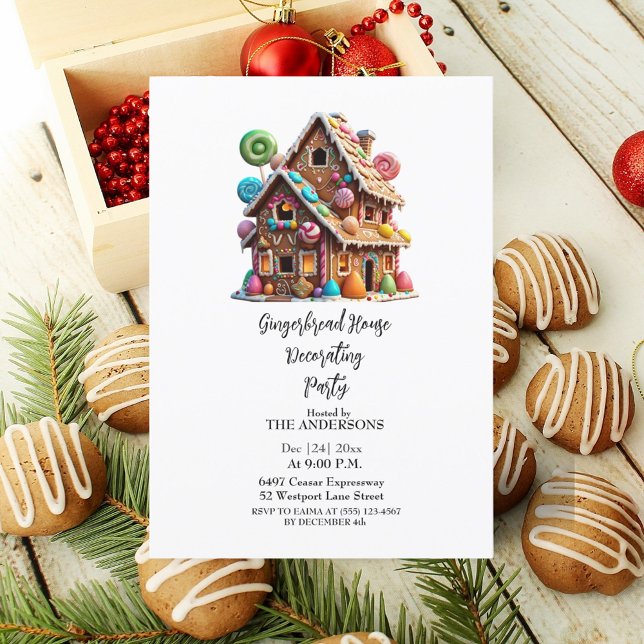 Festive Gingerbread House Christmas Party  Invitation (Creator Uploaded)