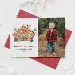 Festive Gingerbread House Photo Christmas Holiday Card<br><div class="desc">Merry Christmas | Send holiday greetings to family and friends with this customisable Christmas card. It features a gingerbread house decorated with candy canes,  peppermints,  candies,  and more. Personalise by adding your details. This photo Christmas card is available in other cardstock. Matching items are available.</div>