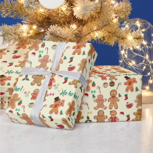 Festive Gingerbread Man Christmas Wrapping Paper