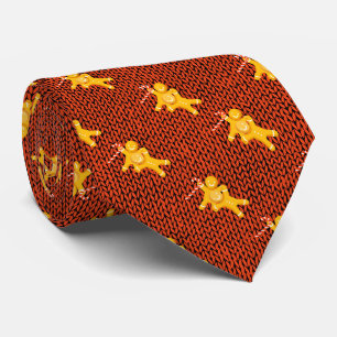 Festive Gingerbread Man on Cosy Knit Christmas Tie