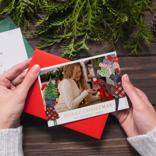 Festive Girl Christmas Illustration with Photo