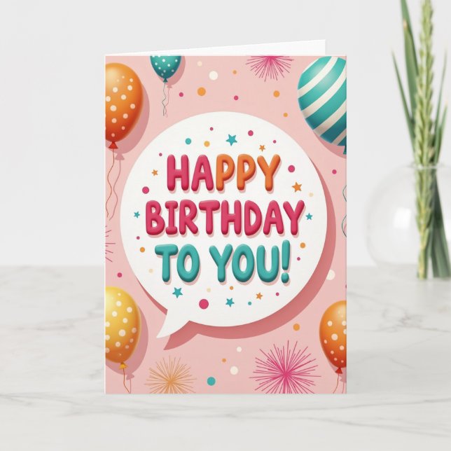 Festive Glossy Bubble Card (Front)