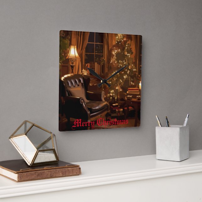 Festive Glow Square Wall Clock (Office)