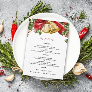Festive Gold Bells Christmas Dinner Party Menu