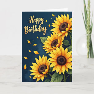 Festive Gold Birthday Card