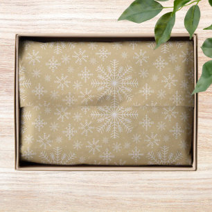 Festive Gold Christmas Holiday Winter Snowflakes Tissue Paper