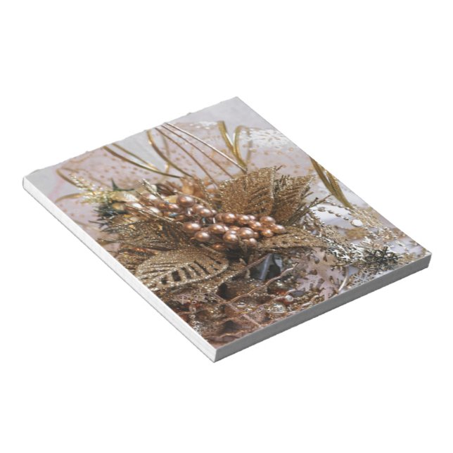 Festive Gold Christmas Notepad (Angled)