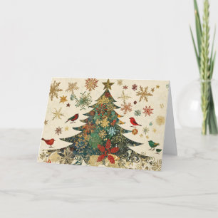 Festive Gold Foil Christmas Tree Design Card