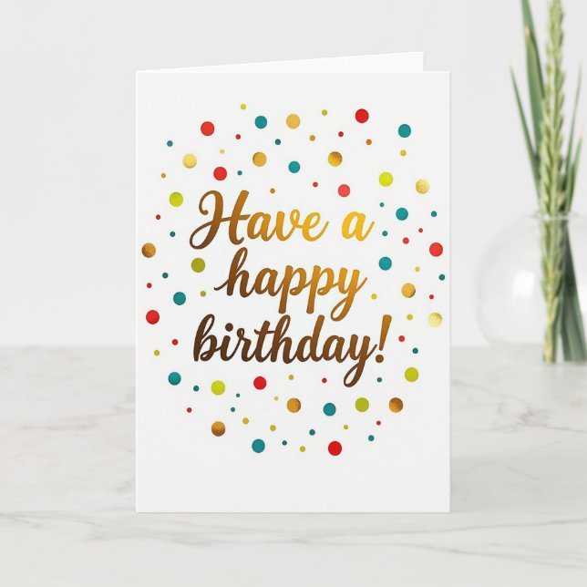 Festive Gold Script Card (Front)