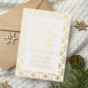 Festive Gold Snowflakes Holiday Party